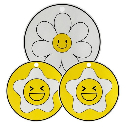 댓츠댓 흠집방지 실리콘 인덕션보호패드 3종세트, 3개, 스마일