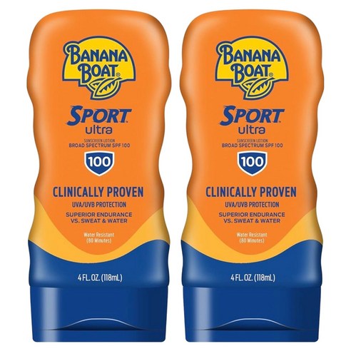 Banana Boat 울트라 스포츠 선스크린 SPF100 118ml 듀오팩, 2개