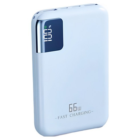 미니멀 프리미엄 보조 배터리 30000mAh 66W 초고속 충전 파스텔 톤, 스카이 미스트 Blue, HT-K196