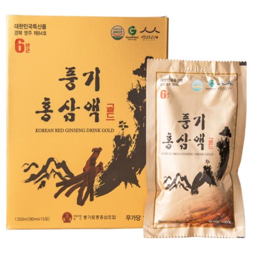 풍기홍삼액골드60포, 1박스, 5.4L