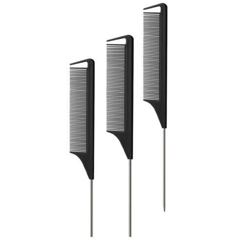 머리 세팅 전용 세라믹 꼬리빗, 3개, 블랙