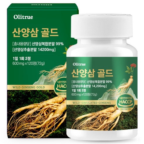 [정품] 산양삼 컷 골드 99%, 1개, 120정