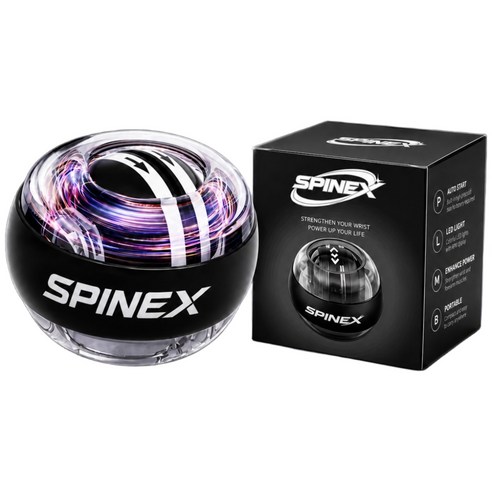 스피넥스 LED 자이로볼 전완근 손목운동기구 SPX-G100, 블랙, 1개
