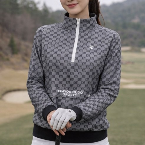 김영주스포츠 여성 라운딩 아노락 반집업 긴팔 바람막이 티셔츠