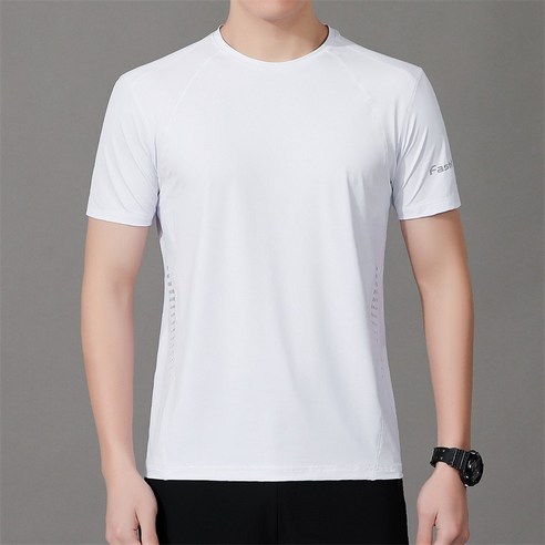 POMTOR (L-8XL) 냉장고 쿨 여름 남자 루즈핏 아이스실크 반팔 티셔츠 빅사이즈 흡습 속건