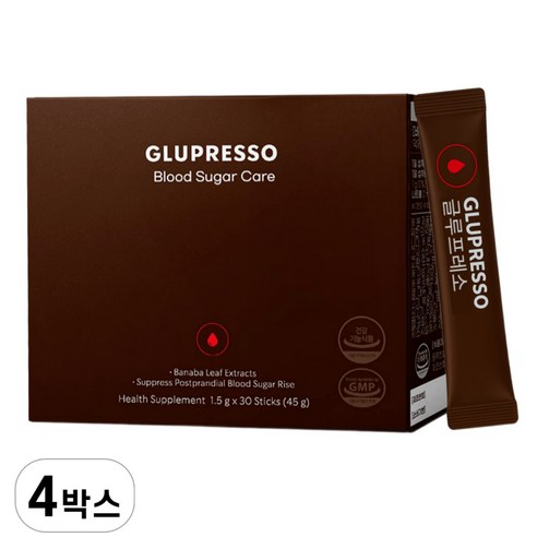 글루프레소 커피 혈당케어, 4박스, 45g