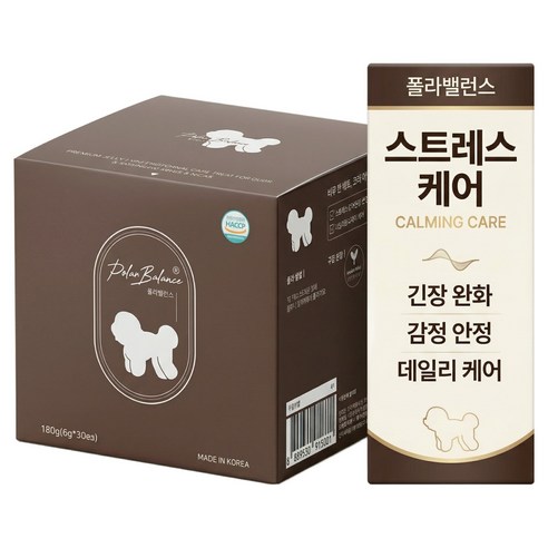 강아지 스트레스완화 영양제 감정안정 GABA L-테아닌 트릿 30개입 폴라밸런스, 3박스, 스트레스완화/안정/집중력관리, 30정