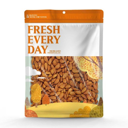 황토마을 첨가물 없이 고소한 캘리포니아 볶음 구운 아몬드, 1kg, 1개