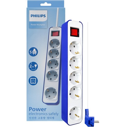 필립스 멀티탭 4000W 컬러탭 5구 과부하차단 솔직 후기 | 실제 배치 사진 포함 - 상품 이미지 1