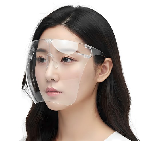 풀페이스 안면보호 투명 마스크, 1개
