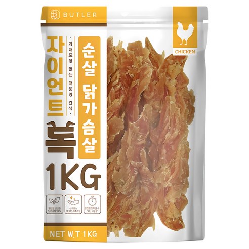 자이언트독 닭가슴살 육포 1kg 대용량 강아지 간식, 순살 닭가슴살, 1개