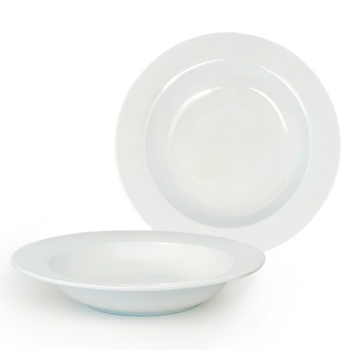 온담도자기 본차이나 파스타 접시 23cm, 2개, 화이트