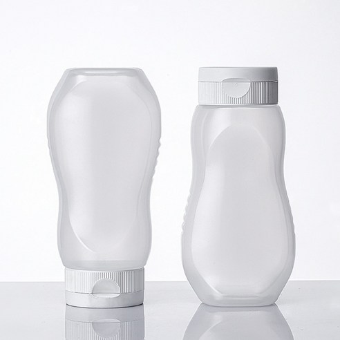 HAPPOM 프리미엄 새지않는 거꾸로 소스통 케챱 마요네즈 안새는 양념통, 2개, 330ml