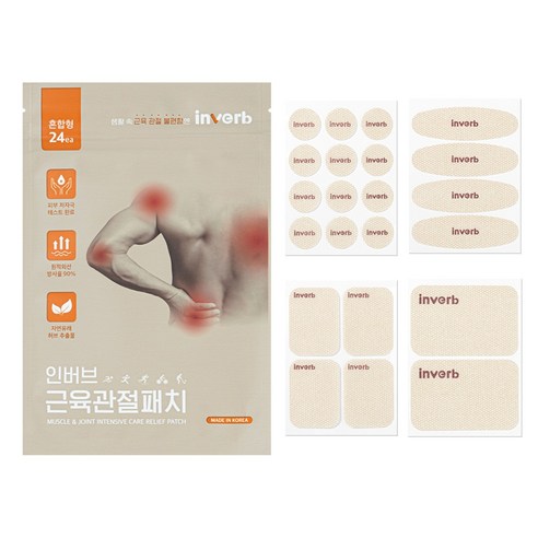 인버브 본사 원적외선 근육관절 패치, 1개, 24개입