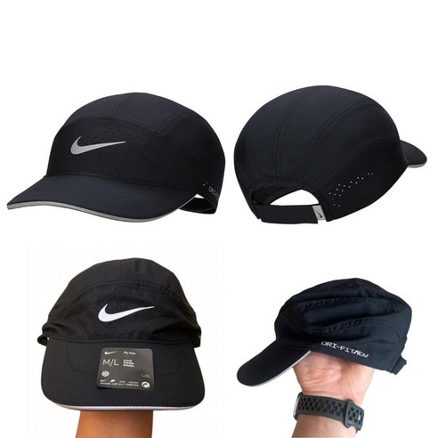나이키 드라이핏 매쉬 모자 페더라이트캡 러닝 테니스 볼캡 남녀공용 FB5681-010, BLACK