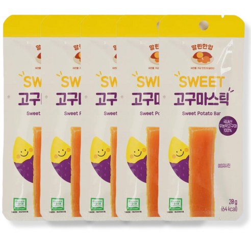말린한입 무농약 국산 SWEET 고구마스틱, 20개, 20g