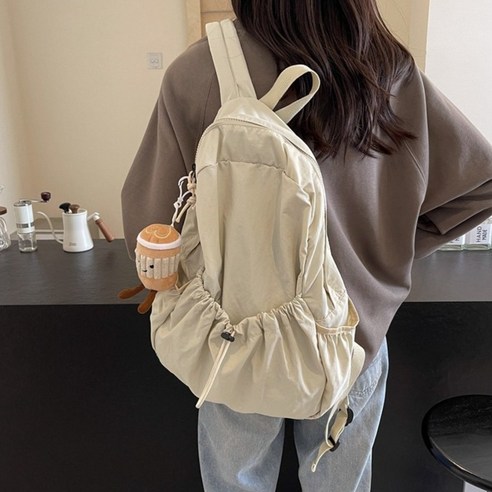 유즈온 데일리 경량 여행용 꾸안꾸 스트링 백팩 키링 포함