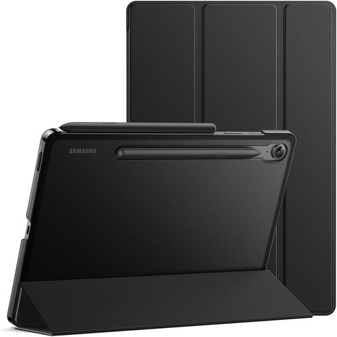 갤럭시탭 11인치 S펜 수납 마그네틱 반투명 슬림 거치 케이스 S9/S9 FE/S10 FE/S10 Lite, 1개, Black