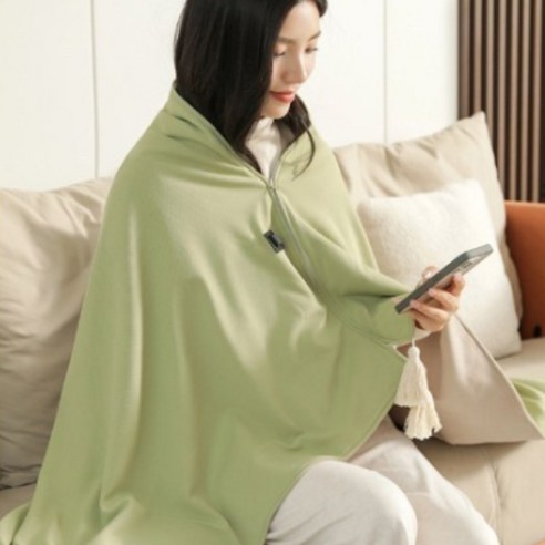 앤트앤비 발열 망토 전기 온열 담요, 가드니아 그린