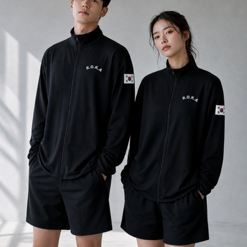 데이릿 로카 남녀 공용 루즈핏 래쉬가드 집업 ROKA, 블랙