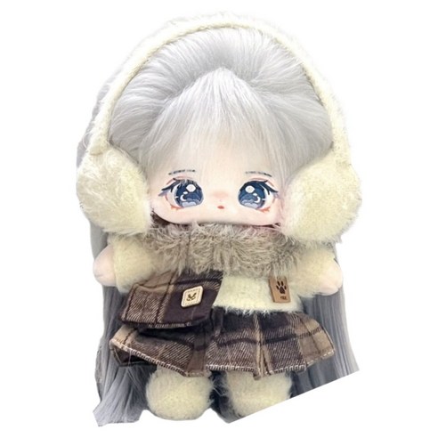 티니숲속 20cm 솜인형 루나 뼈깅 가발 의상 무속성 아이돌 인형꾸미기, 1개, 루나+가발+헤어핀+앙고라7종