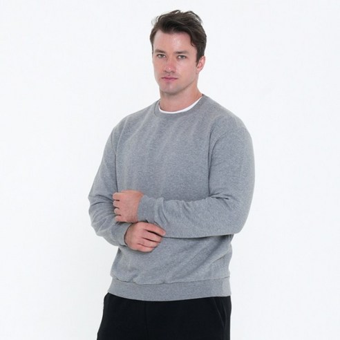 스미스미스 남성 프리미엄 남자 겨울 베이직 기모 오버핏 무지 맨투맨 SMSMT02 사이즈, M (95~100), 19_그레이, 19_그레이 섬네일