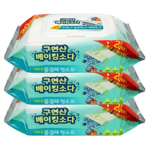 에파타클린업 구연산 베이킹소다 프리미엄 물걸레청소포 중형 20매입, 6개