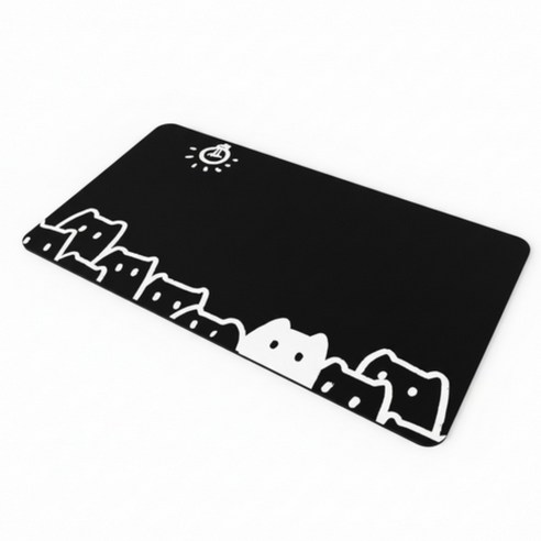 게이밍 장패드 고양이 캐릭터 마우스패드 방수코팅 400X900X3MM, 1개, 블랙