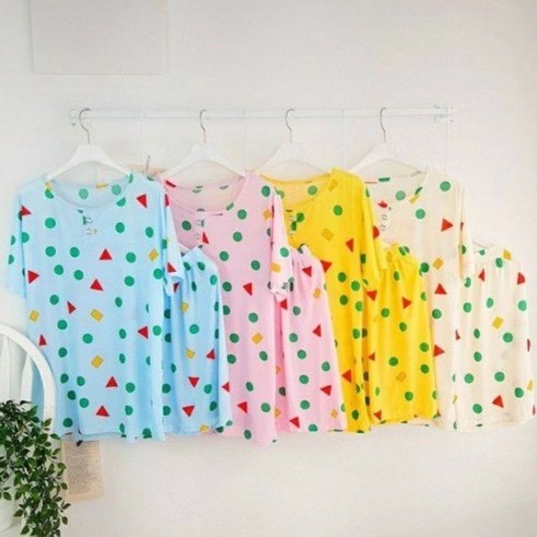 쥬아쥬아 쿨잠옷 냉감잠옷 가족잠옷 도형잠옷 파자마 실내복