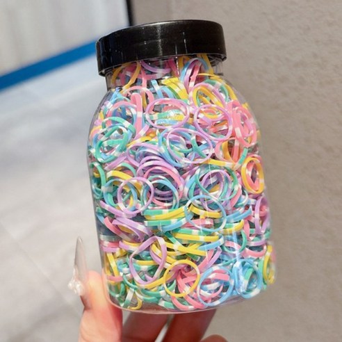 올데이굿즈 예쁜 영유아 대용량 헤어 고무줄 1000개입 컷팅칼 증정