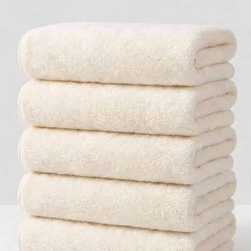 아호메오네 두꺼운 호텔 수건 3초 흡수 털 빠짐 없음 100g, 5개, 흰색