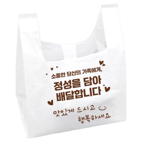 씨앤몰 [JE] 정성을담아 배달봉투 비닐봉지 중 3호 100매, 12L, 100개