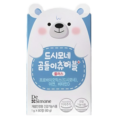 드시모네 곰돌이 츄어블 플러스 유아유산균, 60정, 4개, 60정 × 4개