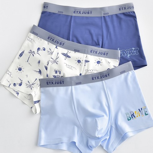 코코몽드 KC인증 초등학생 남아용 성장기에 맞춘 우리아이 무자극 속옷 50수 모달 드로즈 사각팬티 3종세트 GB378