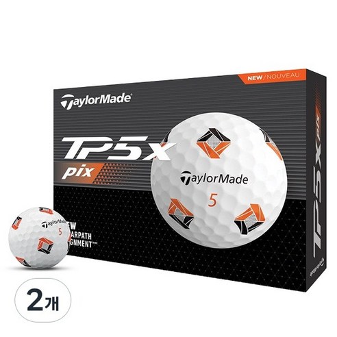 테일러메이드 TP5X PIX 골프공 5피스, 2개, 12개입, 화이트