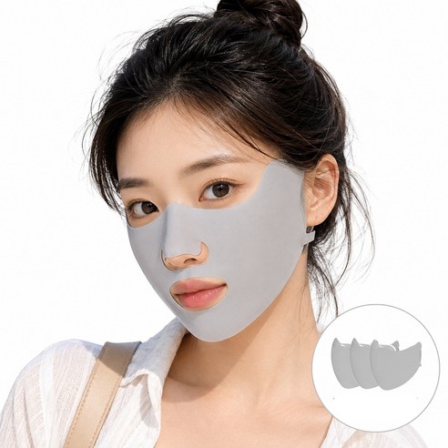 IFNA 자외선차단 기미 마스크 오픈형 3개세트, 1세트, 그레이 x 3개