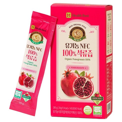 헬스베스트 착즙베스트 유기농 NFC 100% 석류즙, 5박스, 280g