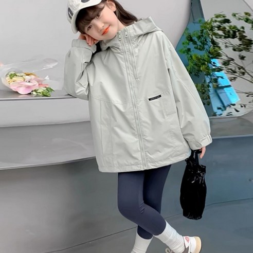 남여공용 학생 캐주얼 생활방수 긴소매 바람막이 점퍼 봄 가을130-170