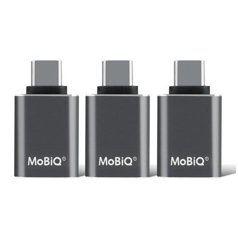 모비큐 C 타입 USB 3.2 to A타입 변환 OTG 10Gbps 고속 미니 젠더 스페이스 그레이 3P, 1세트