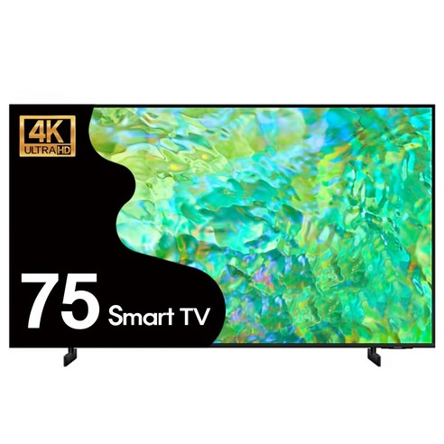 삼성전자 75인치 최신형 크리스탈 UHD 4K 스마트 LED TV OTT 미러링 75CU8000, 고객직접설치, 스탠드형