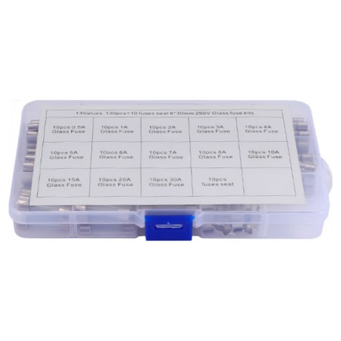 (제이케이) 유리관휴즈 퓨즈 14종 유리관 6*30mm 140pcs 자동차 CAR FUSES, 1개