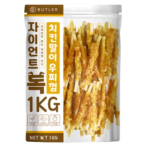 자이언트독 치킨말이 우피껌 1kg 대용량 강아지 간식, 치킨우피껌스틱, 1개