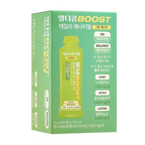 알디콤BOOST 데일리 에너지젤 그린제스트, 10개, 1회분