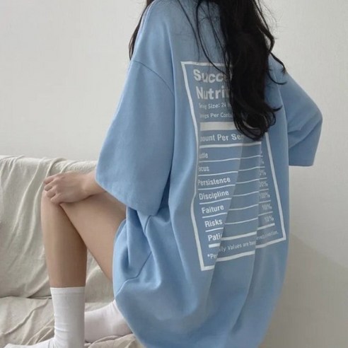릴리제인 여성 빅사이즈 아메리칸 오버핏 반팔티 롱티