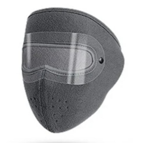 광휘몰 풀페이스 방한 고글 마스크 기모 얼굴 군인 겨울 투명창 스키 자전거 방풍 배달 퀵, 그레이, 1개