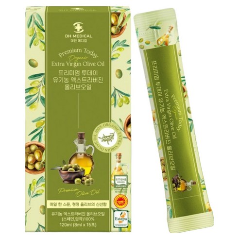 대한메디컬 유기농 엑스트라버진 올리브오일 스틱 산도 0.18 스페인 올리브유, 120ml, 2박스