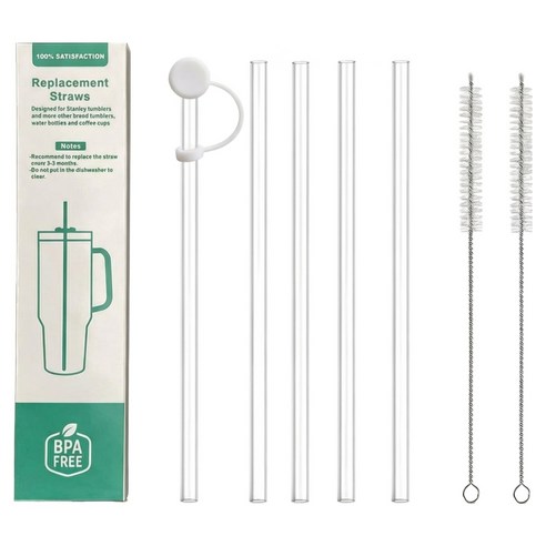 텀블러 다회용 긴 빨대 세트 31cm (빨대6+세척솔2+먼지캡1) 완벽구성, 1개, 8개