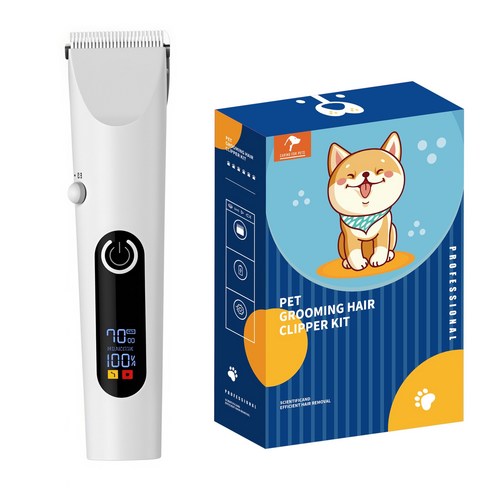 JcOuni전문가용 프로 애견 반려동물 이발기, 1개, 하얀색