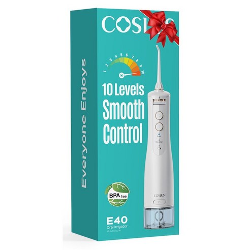 COSLUS 코슬루스 10 모드 무선 구강세정기 IPX7 급방수 + 5개노즐팁