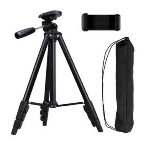 노엘룸 4단 고강성 튼튼한 142cm 카메라 휴대폰 스마트폰 삼각대 4단, 1개, 블랙, 프리미엄 삼각대